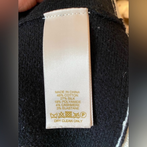 Kate Spade Quincy Brighton Black and Cream Dress XL Cashmere Silk Fit And Flare - Picture 10 of 16